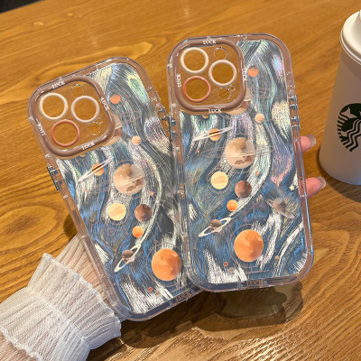 iPhone14泡芙羽纱13高级感OPPOFindx*宇宙太空星球16手机壳软17ProMax创意苹果15Plus适用荣耀MAGIC8新款x300