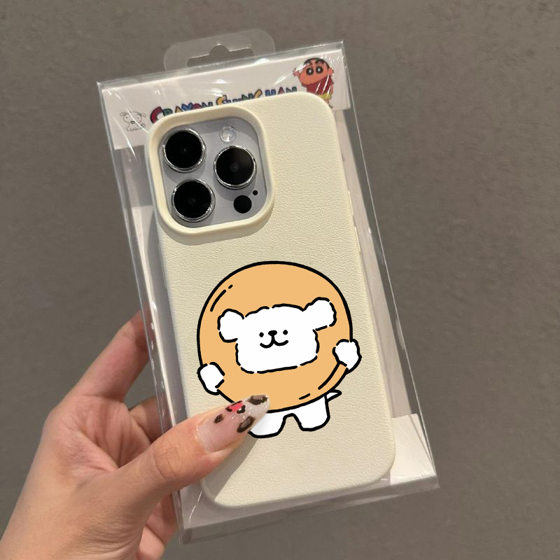 小米15创意O白狗14plus荔枝纹苹果13适用12ProMax可爱OPPOReno11卡通iPhone16手机壳软荣耀MAGIC7ins风k70pro