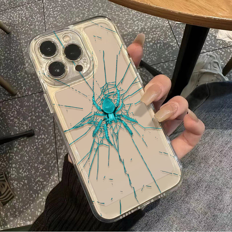 苹果14透明软16PLUS创意IQOO13个性蜘蛛适用12ProMax小众手机壳iPhone15红米TURBO4PRO高级感OPPOFINDX8ULTRA