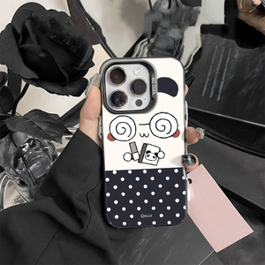 iPhone15创意一加13T彩银硬苹果17pm小众适用16PLUS高级感14ProMax手机壳华为PURA90ins风糊涂表情红米K90MAX