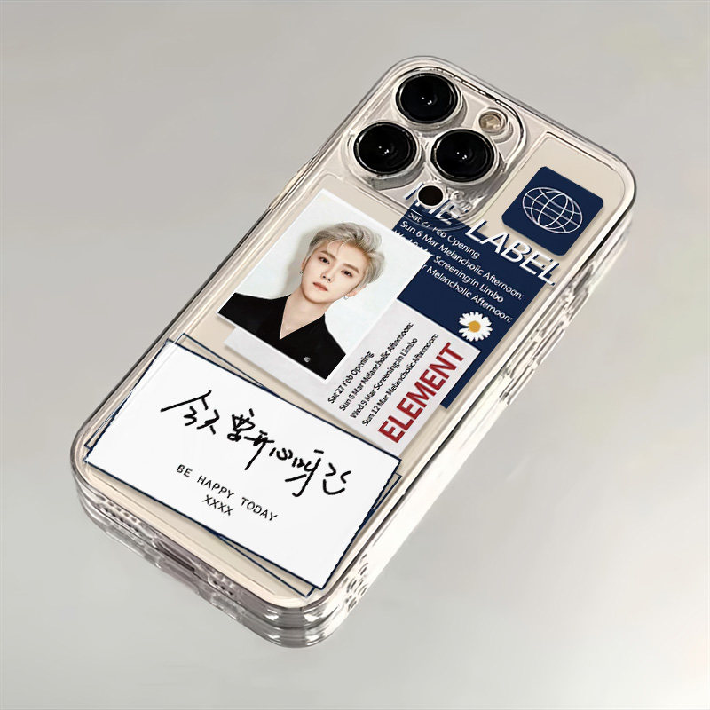 ins风iPhone17苹果16创意VIVOIQOO15透明软12ProMax小众一加13T适用14PLUS高颜值手机壳短发鹿晗证件照麦芒40
