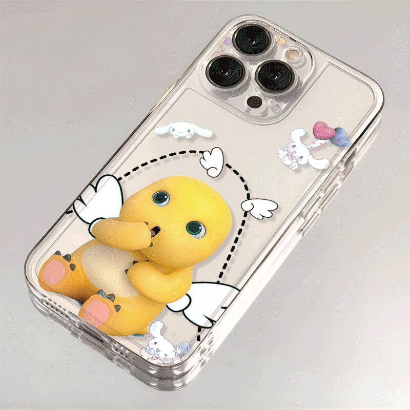 天使翅膀奶龙iPhone17p苹果13创意VIVOIQOO15透明12ProMax卡通软OPPORENO14适用16PLUS可爱手机壳VIVOIQOOZ11