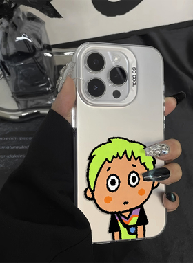 iPhone13创意OPPORENO15C彩银硬苹果14p个性适用16PLUS高级感荣耀600小米17ProMax手机壳可爱盖可VIVOY500PRO