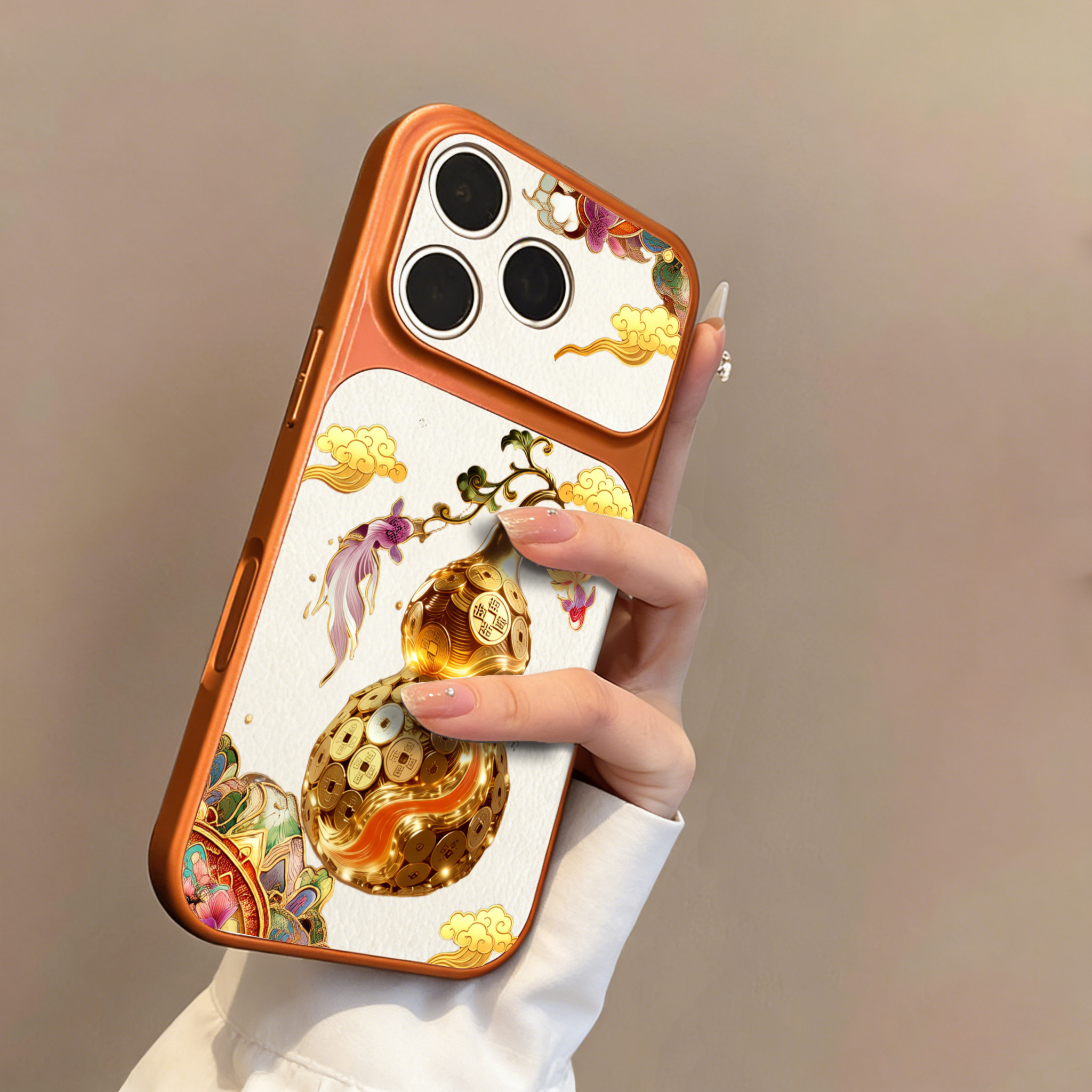 新款苹果15Pro中国风适用17Air全包iPhone13小众大视窗16ProMax手机壳金币葫芦创意14plus