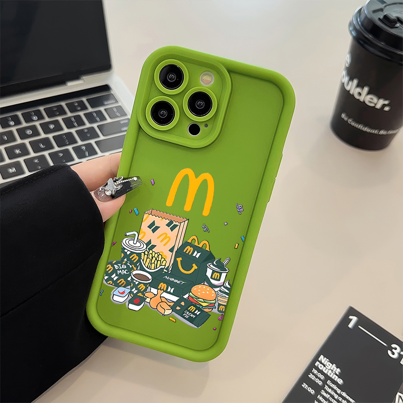糖果12Promax创意汉堡m字苹果16简约iPhone14手机壳软13适用15plus高级感iqooneo10小众真我gt7pro新款k70pro