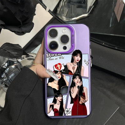 OPPOReno16彩银苹果15适用14ProMax可爱田曦薇13少女心iPhone17air手机壳硬荣耀畅玩70Plus可爱OPPOa58高颜值