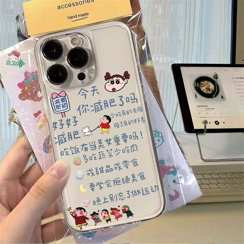 创意手机壳16E减肥小新妮妮情侣13ProMax真我gt7pro苹果14透明软IQOOZ9TURBO适用iPhone15卡通12小米CIVI4PRO
