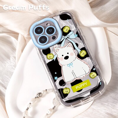 红米note15蝴蝶结西高地14plus镜子支架一加ACE5手机壳软苹果13适用17ProMax少女心iPhone16带挂绳12创意x300