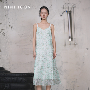 碎花吊带打底长裙女春夏叠穿连衣裙 NINI ICON2025夏季 新款 法式