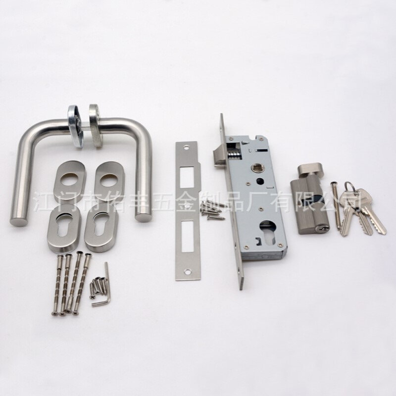 304不锈钢椭圆盖单弯门执手 3585窄体锁移门金属铝合金门框移门锁