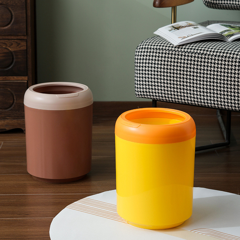 家用创意垃圾桶客厅厨房浴室大容量无盖加厚大口径办公室压圈纸篓