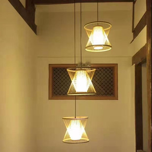 创意仿古农家乐农庄餐厅饭店竹艺灯具田园风格 修灯具 创意商场装