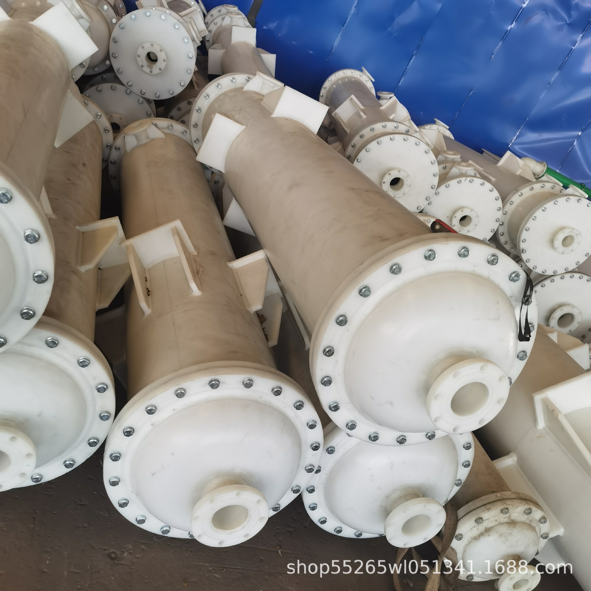 20平方聚丙烯石墨改性冷凝器 食品化工行业卧式列管式pp换热器