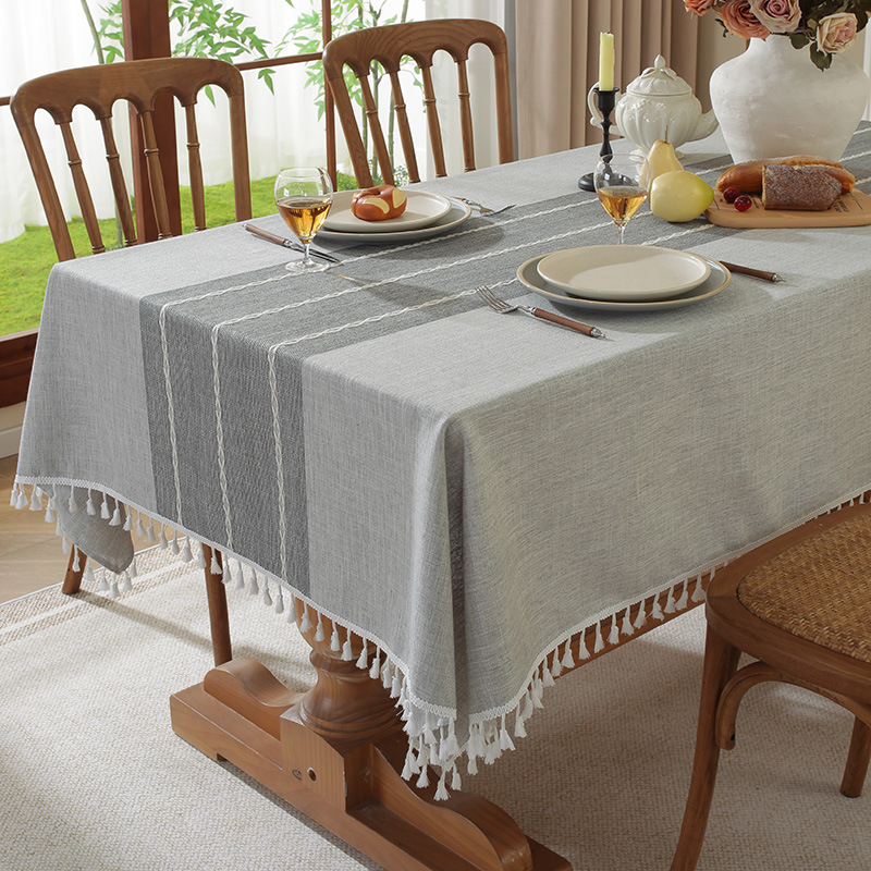 横岗ins桌布棉麻欧式布艺防尘餐桌子布茶几长方台布可现货茶席