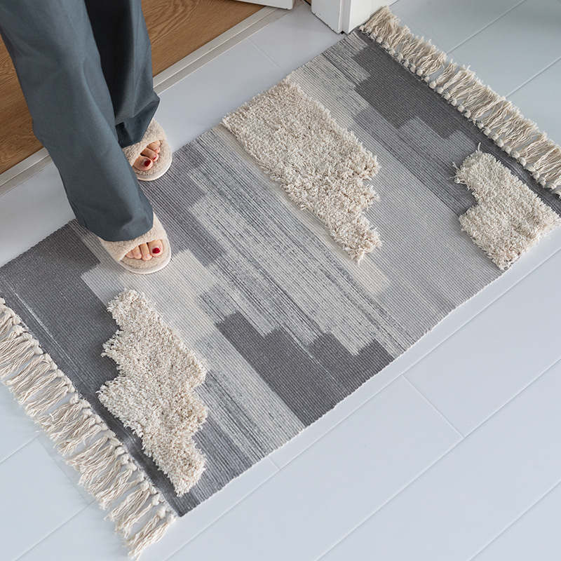 欧式印花簇绒地垫长方形