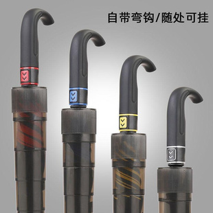 创意弯柄挂钩直杆伞加大抗风自带防水套便携自动简约高尔夫双人伞