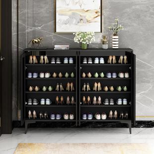 门口玄关多层柜 简约现代玻璃门客厅收纳大容量阳台小柜 轻奢鞋 柜