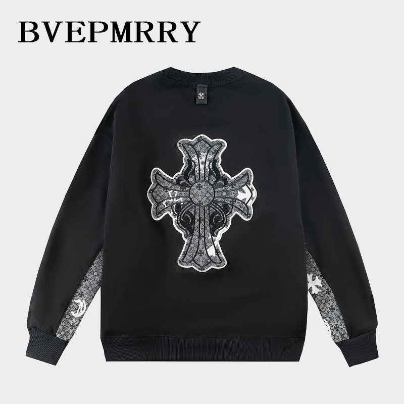 BVEPMRRY十字架刺绣圆领卫衣