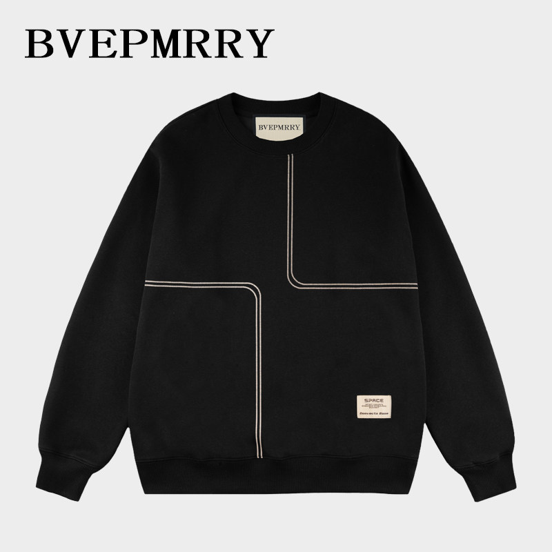 BVEPMRRY2025新款上新创意印花拼接秋冬时尚男士百搭休闲圆领卫衣