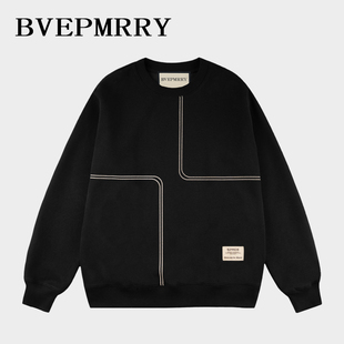 BVEPMRRY2025新款上新创意印花拼接秋冬时尚男士百搭休闲圆领卫衣
