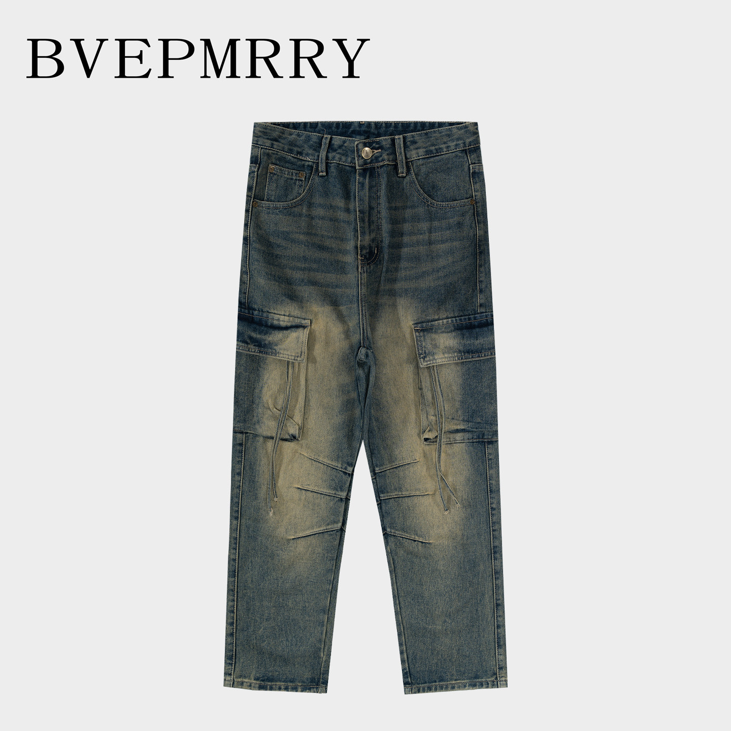 BVEPMRRY复古做旧男士牛仔裤