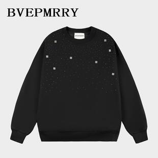 BVEPMRRY2025年春潮牌时尚轻奢高品男上衣秋冬烫钻圆领百搭卫衣