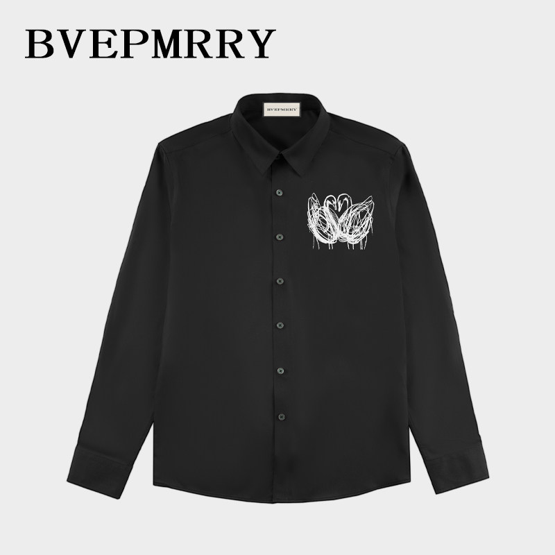 BVEPMRRY时尚设计感天鹅印花衬衫