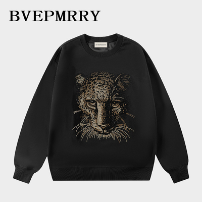 BVEPMRRY重工艺烫钻豹子卫衣