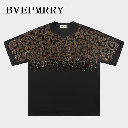 BVEPMRRY重工烫钻宽松圆领T恤