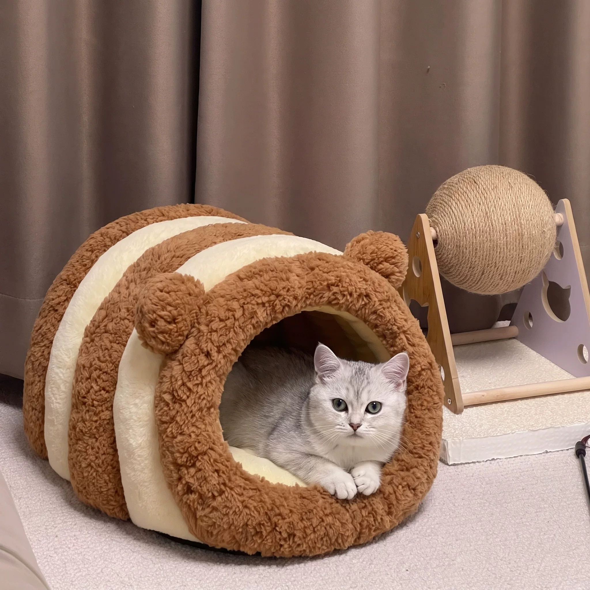 可爱猫窝半封闭式安全感猫咪