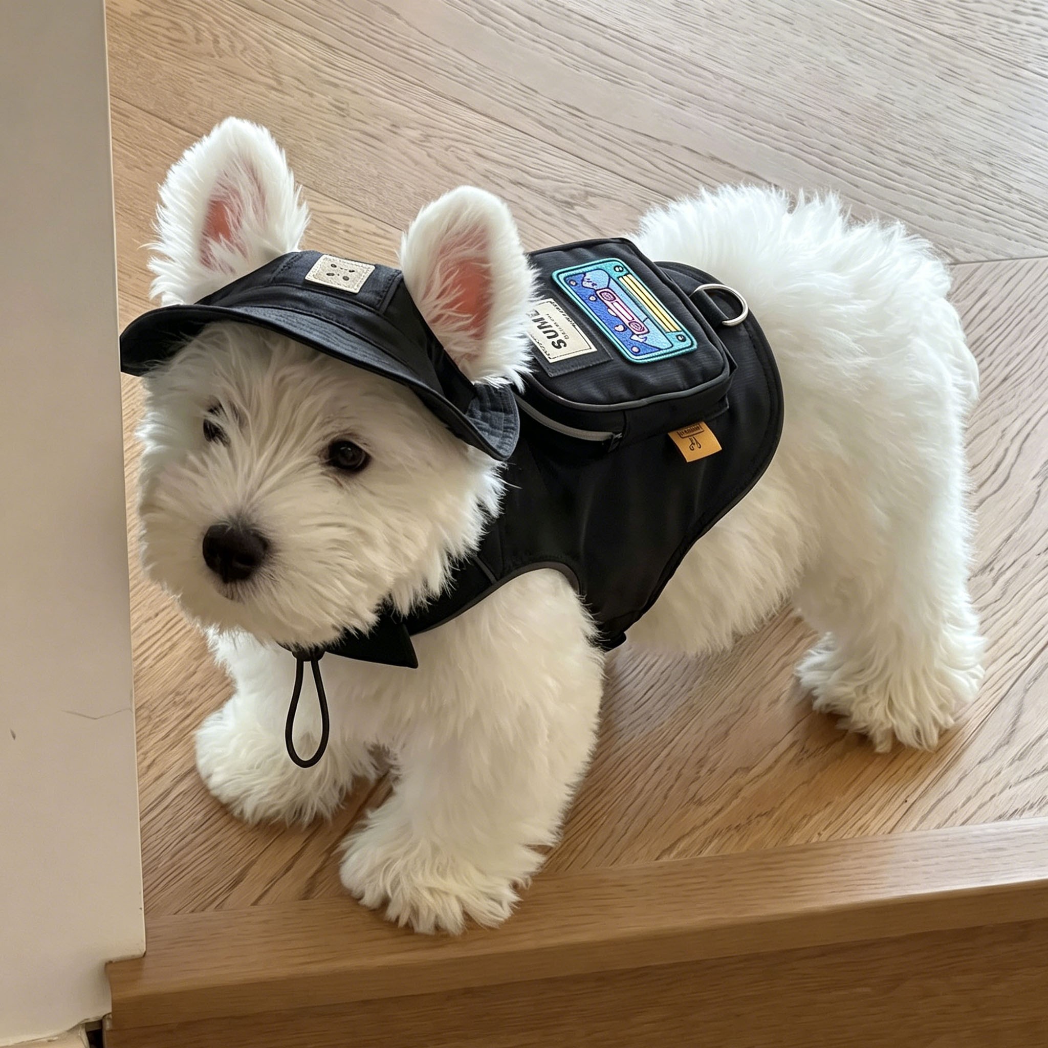 宠物狗狗衣服小型犬雪纳瑞夏季猫咪小狗背心帽子套装带背包可牵引