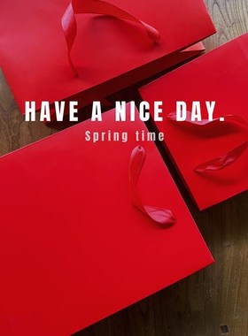 服装店手提袋定制纸袋定r做公司礼品袋印刷logo企业红色包装袋订