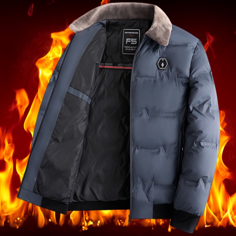 反季冬季新款棉衣男士加厚u羽绒棉服保暖大码外套中老年爸爸装棉