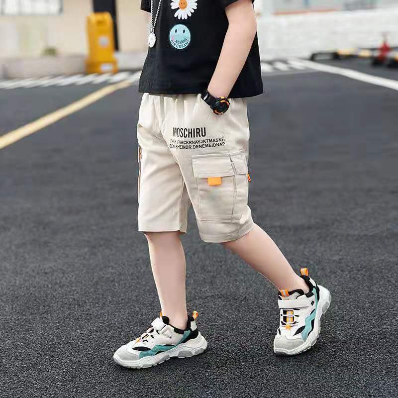 童装男童休闲中裤2021新w款中大童儿童纯棉五分短裤外穿夏季裤子