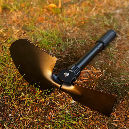 户外铁锹工兵铲登山露营多t功能折叠铲子便携车载迷你铲子锰钢铁