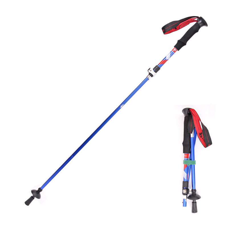 户外登爬山杖f折叠外锁超轻超短爬山手杖伸缩雪地徒步登山装备便