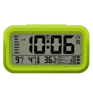 USB充电音乐可调音n量夜光静音闹钟 儿童学生床头卧室计时器湿度