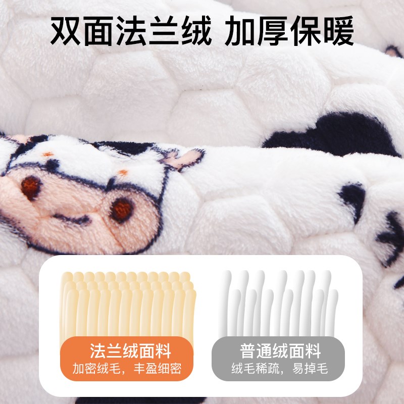 宝宝幼儿园床垫褥子冬季婴儿法兰绒儿童小学S生午睡垫加绒毛毯