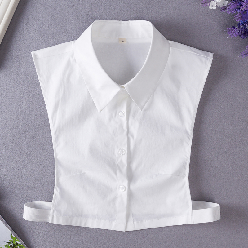 韩国百搭衬衫假领子女式衬衣假衣C领秋冬季白色纯棉假领毛衣装饰