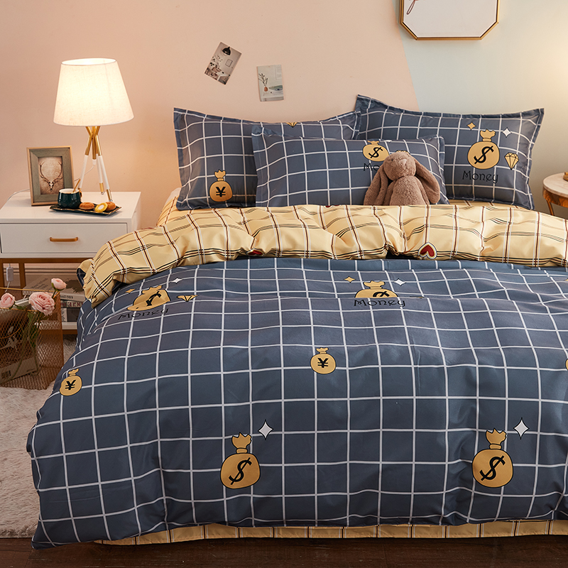 【新款】床上用品四件套纯全亲肤棉加G厚磨毛床单学生宿舍少女被