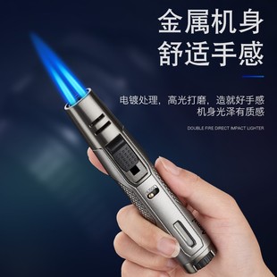 点火器潮 焊枪户外双直冲蓝焰F火机防风充气个性 新款 金属电子笔式