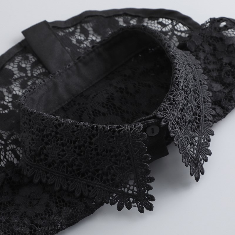 新款假领子女f百搭假领春秋冬季蕾丝透气休闲衬衣假衣领花边娃娃