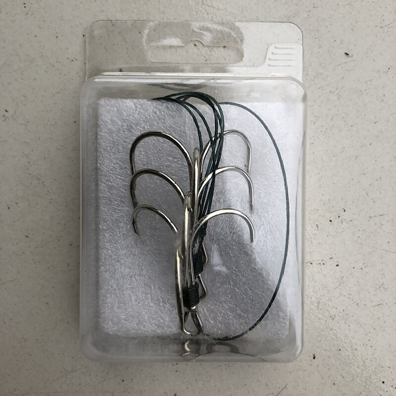 绑制三锚钩 带倒刺锚钩三本钩钓鱼钩 锚鱼钩串锚钩3本锚钩