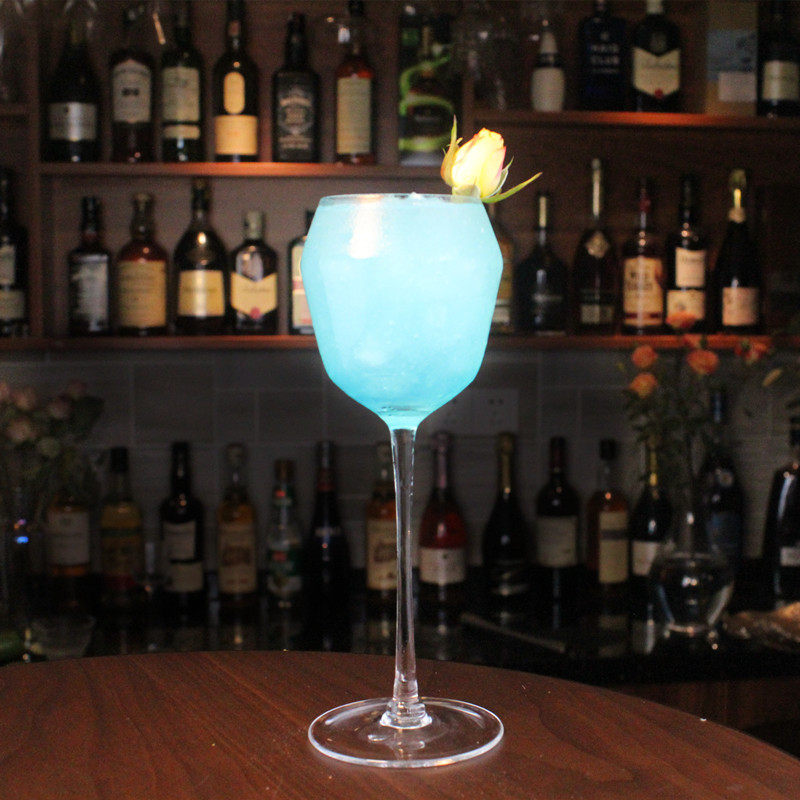 比利时高脚鼓形马天尼杯 无铅水晶玻璃日式鸡尾酒杯高脚古典酒杯