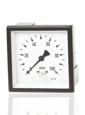 四方型膜盒微压表轴向织染机设备烧毛机用YESF-144Z 100mbar G1/2