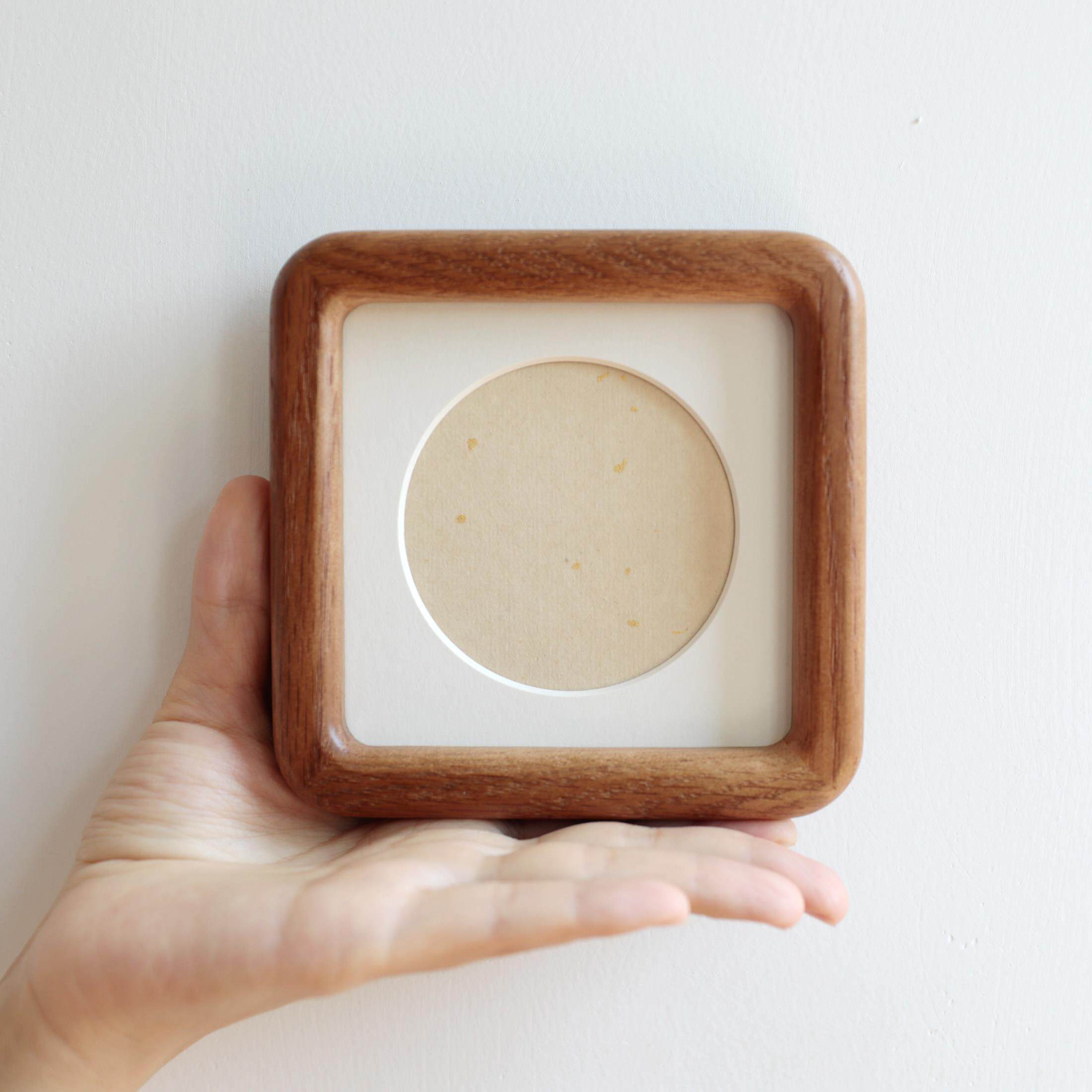 4寸自己写空白书法实木相框圆角正方形摆台摆件定制DIY装饰画礼物