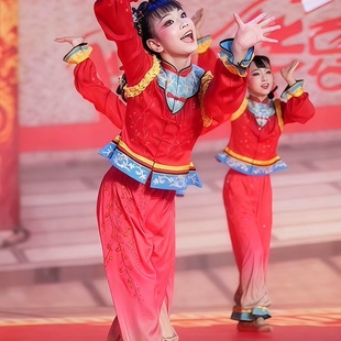 儿童演出服泥娃闹春韵少儿群舞蹈服新年喜庆民族舞福娃闹春演出服