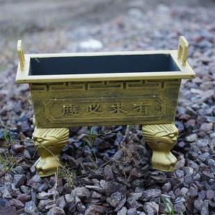 寺庙祠堂香炉铸铁镀锌板点香烧香供奉宗祠土地庙改字大香炉定制