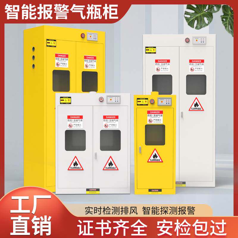 全钢气瓶柜乙炔氧气钢瓶储存柜实验室气体安全柜双瓶防爆煤气罐柜