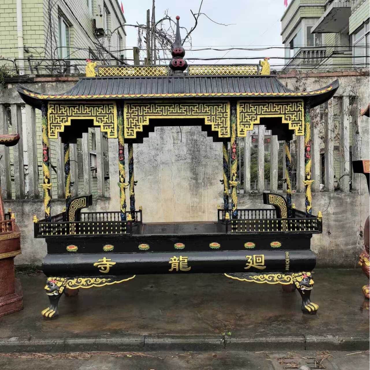 寺庙香炉铸铁大型香火炉宗祠祠堂长方形天地炉景区户外插香生铁炉